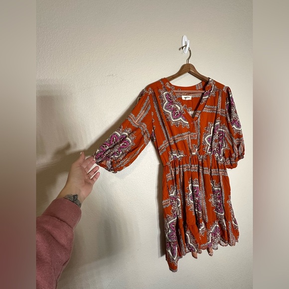 Porridge Isabel Anthropologie Dress Boho Paisley Tunic Dress Small - Picture 6 of 9